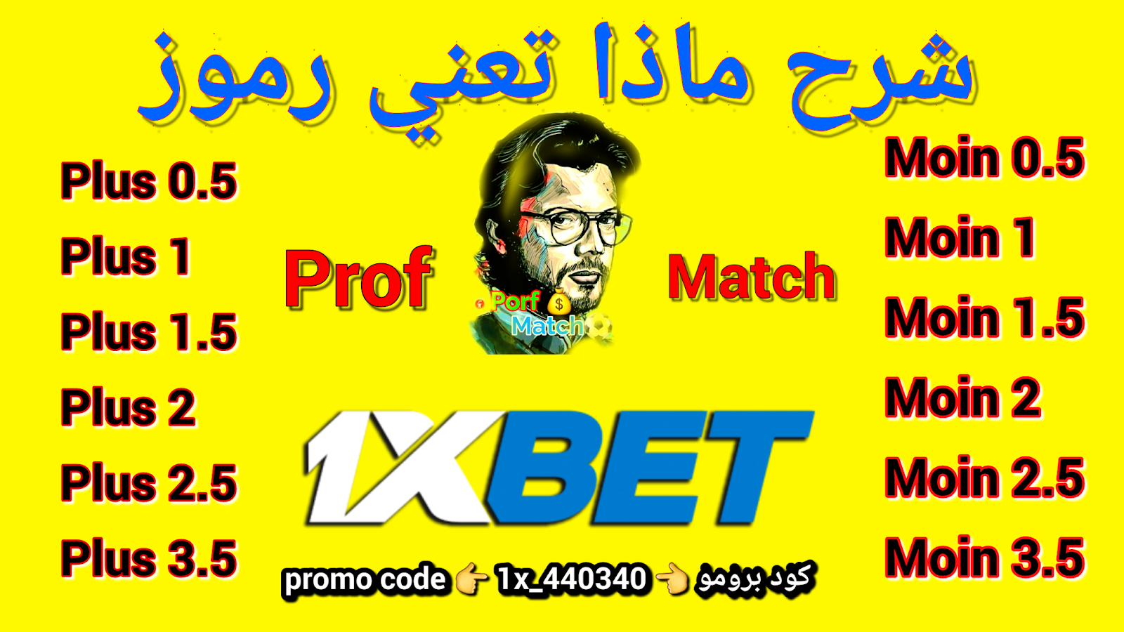 شرح ماذا تعني Moin 0.5 و Moin 1 و Moin 1.5 و Moin 2.5 و Moin 3.5 في مراهنات كرة القدم